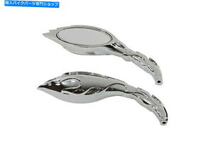 N[p[c t[~[ZbgN[̓n[[ - _rbh\tBbg܂ Flame Mirror Set Chrome fits Harley-Davidson