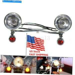 N[p[c yAN[jo[TI[goCʉߋ쓮X|bgtHO^[MCgo[ Pair Chrome Universal Motorcycle Passing Driving Spot Fog Turn Signal Lights Bar