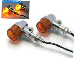 N[p[c yAN[gLEDߐF̃YCWP[^[I[goCgCN Pair Chrome Alloy Retro LED Amber Lens Indicators Motorbikes Motorcycles Trikes