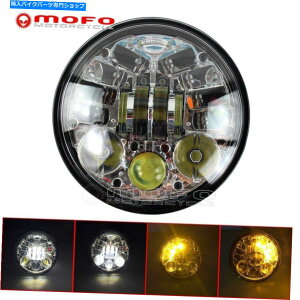 N[p[c 5.75C`̃I[goCLEDwbhCg^[Mwbhv 5.75 Inch Motorcycle LED Headlight Turn Signal Integrated Headlamp For Harley