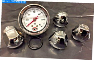 クロームパーツ 44クロムロッカーボックスシャフトエンドボルト油圧ゲージアイアンヘッドシャベルヘッドホワイト 44 Chrome Rocker Box Shaft End BOLT Oil Pressure Gauge Ironhead Shovelhead white