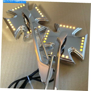 N[p[c Harley Electra Sportster̂߂ChromeJX^LED^[SIGANL~[ Chrome Custom LED turn siganl integrated mirror For Harley Electra Sportster