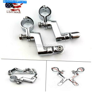 N[p[c 1-1 / 4 "N[GWK[hnCEFCtbgyONv}Egn[[ - _rfXč 1-1/4" Chrome Engine Guard Highway Foot Pegs Clamps Mount For Harley-Davidosn US