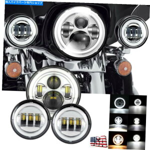 N[p[c 7 "LEDwbhCg+ 4.5"n[[_rbh\c[O[hLOp 7" LED Headlight + 4.5" Passing Light For Harley Davidson Touring Road King