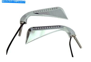 N[p[c N׊LED~[Zbgn[[ - _rbh\tBbg Chrome Evil Eye LED Mirror Set fits Harley-Davidson