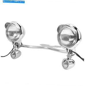 N[p[c Chromejo[TI[goC̋쓮X|bgtHO^[MCgo[č Chrome Universal Motorcycle Passing Driving Spot Fog Turn Signal Lights Bar US