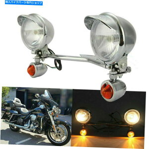 N[p[c Chrome UniversalI[goC̋쓮X|bg̃^[MCgo[ Chrome Universal Motorcycle Passing Driving Spot Fog Turn Signals Light Bar
