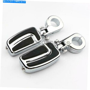 �N���[���p�[�c �n�[���[1 1/4 "�N���[���G���W���K�[�h�n�C�E�F�C�t�b�g�y�O�t�b�g���X�g�}�E���g�N�����v For Harley 1 1/4" Chrome Engine Guard Highway Foot Pegs Footrest Mount Clamps US