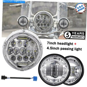 N[p[c 7 "vn vulcanNVbNm}[hhbv1500̂߂̃Cg𓱂܂ 7" LED Headlight Passing light For Kawasaki VN Vulcan Classic Nomad Drifter 1500