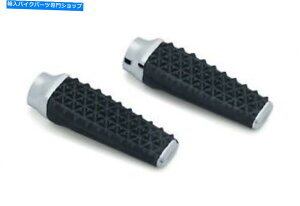 N[p[c NALN[X[U[񂾃StbgRg[nCEFCyOZbgyAn[[ Kuryakyn Chrome Thresher Knurled Rubber Foot Control Highway Peg Set Pair Harley