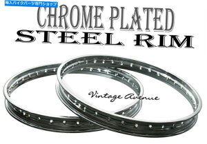 �N���[���p�[�c �X�Y�LTS50 '71 -'74�t�����g+���A�N���[���z�C�[������2�s�[�X SUZUKI TS50 '71-'74 FRONT + REAR CHROME WHEEL RIM 2PCS