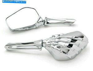N[p[c n[[̂߂̃I[goCN[M8 M10 3DXJ܃XPgobNTCh~[ Motorcycle Chrome M8 M10 3D Skull Claw Skeleton RearView Side Mirrors For Harley