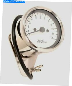 N[p[c JX^LED~j^R[^[4F1̔@B쓮N{fBzCgtFCX Custom LED Mini Tachometer 4:1 Ratio Mechanical Drive Chrome Body White Face