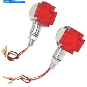 N[p[c G~S}^NXfRLED}[J[CgNԃjo[T Emgo Maltese Cross Deco LED Marker Lights Chrome Red Universal