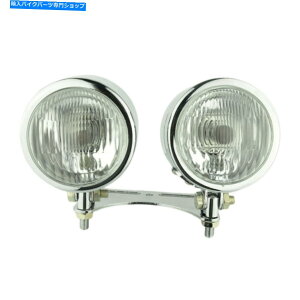 N[p[c 4 "fAcCoCNwbhCgEhwbhvN[NA}EguPbg 4" Dual Twin Motorcycle Headlight Round Headlamp Chrome Clear Mounting Bracket