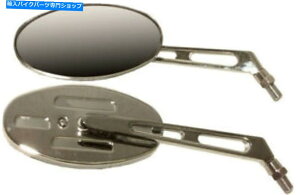 �N���[���p�[�c Emgo Briet Oval Mirrors�V���[�g�X�e����/�E�N����10mm R / H���g���b�N�N���[�U�[ Emgo Billet Oval Mirrors Short Stem Left/Right Chrome 10mm R/H Metric Cruisers�y���s�A���i�z