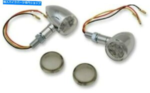 N[p[c Chrome Led Mini Deuce}[J[CgߐFw /NAX[NYpn[[ Chrome LED Mini Deuce Marker Lights Amber w/ Clear & Smoke Lens for Harley