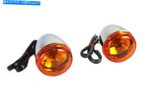 N[p[c Harley Susfailp̃NX^CA^[MZbg Chrome Torpedo Style Rear Turn Signal Set for Harley Softail