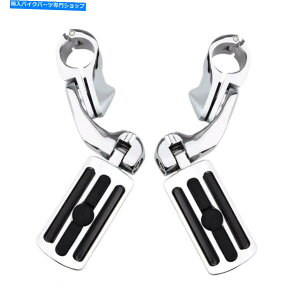 N[p[c Chrome 1-1 / 4 "߉\ȍHZttbgyOn[[c[OɃtBbg Chrome 1-1/4" Adjustable Highway Short Mounting Foot Pegs Fit For Harley Touring