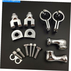 N[p[c 1-1 / 2C`tgGWK[ht[`[utĂCӂ̎]Ԃ̂߂̃NAOyOLbg Chrome Angled Peg Kit For any Bike with 1-1/2 inch Front Engine Guard Frame 
