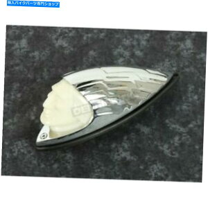�N���[���p�[�c Wyatt Gatling Chrome 12V���C���h��t�����g�t�F���_�[���C�g - 33-2145 Wyatt Gatling Chrome 12V White Indian Face Front Fender Light - 33-2145�y���s�A���i�z