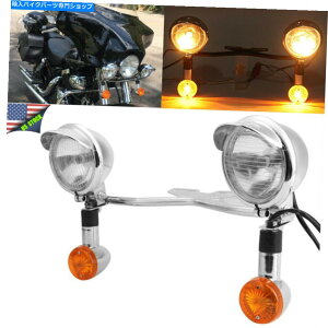 N[p[c Harley Davidson Suspail̂߂̋쓮X|bg^[MCgo[ Chrome Passing Driving Spot Turn Signal Light Bar for Harley Davidson Softail