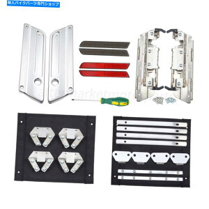 N[p[c NThobOn[hEFAb`Jo[+tN^[tBbgn[[c[O1993-13 Chrome Saddlebag Hardware Latch Cover+Reflector Fit for Harley Touring 1993-13
