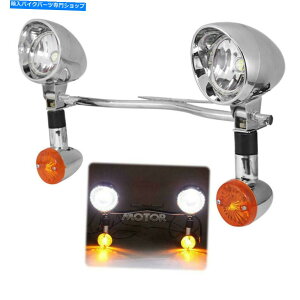 N[p[c Chrome UniversalI[goC̋쓮X|bg̃^[MCgo[̃hbg Chrome Universal Motorcycle Passing Driving Spot Fog Turn Signal Light Bar DOT