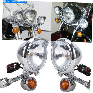 N[p[c Chrome 12Vjo[TI[goC̋쓮X|bgtHO^[MCgo[ Chrome 12V Universal Motorcycle Passing Driving Spot Fog Turn Signal Lights Bar