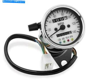 N[p[c LEDCWP[^[CgNzCg̃oCJ[̑I~jXs[h[^[ Biker's Choice Mini Speedometer With LED Indicator Light Chrome White