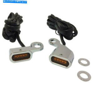 N[p[c DS LEDnho[}[J[CgN[Ao[Yn[[\tg/_Ci/X|[cX^[ DS LED Handlebar Marker Lights Chrome Amber Lens Harley Softail/Dyna/Sportster