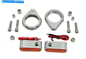 N[p[c V-Twinɂn[[_rbh\̂߂49mmtH[NNvŃVOiLbg̃tg Turn Signal Kit Front with 49mm Fork Clamps for Harley Davidson by V-Twin