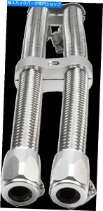 N[p[c JAGG 3 "ChromeI[goC̕ꂽICN[[CAbvO[hLbgn[[_rbh\ Jagg 3" Chrome Motorcycle Barided Oil Cooler Line Upgrade Kit Harley Davidson