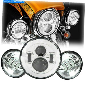 N[p[c 7C`̃vWFN^[LEDwbhCgʉߏƖ̂߂̃CǵAn[[GNgOChEgNVbN 7" Projector LED Headlight Passing Lights for Harley Electra Glide Ultra 