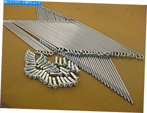 �N���[���p�[�c ���}�nDT1 RT1 1970-1971 19�u��18�v�t�����g�����A�N���[���X�|�[�N�Z�b�g72 PCS�B[ES195] YAMAHA DT1 RT1 1970-1971 19 & 18 FRONT & REAR CHROME SPOKE SET 72 Pcs.[ES195]�y���s�A���i�z