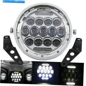 N[p[c 7C`wbhCgEhLED DRLvWFN^[+uPbg+}EgOpn[[JtF[T[ 7Inch Headlight Round LED DRL Projector+Bracket+Mount Ring For Harley Cafe Racer