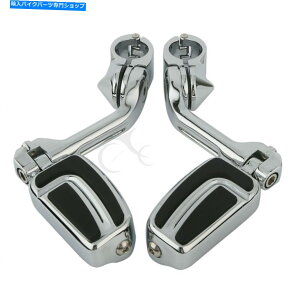�N���[���p�[�c Chrome 1.25 ''�G���W���K�[�h�G�A�t���[�t�b�g�y�O�����p�x�̃}�E���g�t�B�b�g�n�[���[ Chrome 1.25'' Engine Guards Airflow Foot Pegs Long Angled Mount Fit For Harley�y���s�A���i�z