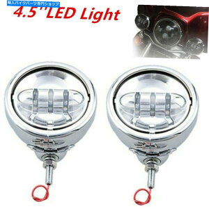 N[p[c harleŷ߂Pair Chrome 4.5 "LEDvWFN^[⏕ʉ߃X|bgtHOCgv Pair Chrome 4.5" LED Projector Auxiliary Passing Spot Fog Light Lamp For Harley