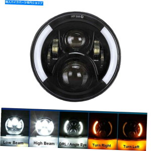 N[p[c 7 "LEDvWFN^[wbhCgW /E^[VOiEVOiEuN^[pn[[E_rbh\ 7" LED Projector Headlight W/ Left Right Turn Signal Blinker For Harley Davidson