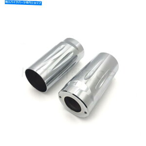N[p[c Harley 86-13 FLH / FLHRpN̐[Jbg̃tH[Nu[cXC_[Jo[ Chrome Deeply Cut Upper Fork Boot Slider Covers for Harley 86-13 FLH/FLHR