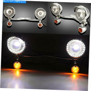 N[p[c N[ʉ߃X|bgtHOCgo[}nXggCi[XgCJ[̂߂̐MtBbg Chrome Passing Spot Fog Light Bar Turn Signal Fit for Yamaha Stratoliner Stryker
