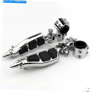 N[p[c 1 "~1-1 / 4"GWK[hI[goCč Chrome Highway Foot Pegs Mount Clamp For 1" to 1-1/4" Engine Guard Motorcycle US