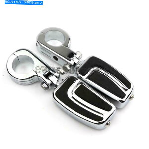 N[p[c NI[goC1.5 "GWK[hnCEFCo[PEGStbgyO}EgNvVi Chrome Motorcycle 1.5" Engine Guard Highway Bar Pegs Foot Peg Mounts Clamp New