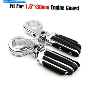 N[p[c n[[I[goC1.5 "GWK[h̃NHr Chrome Highway Foot Pegs For Yamaha Kawasaki Harley Motorcycle 1.5" Engine Guard