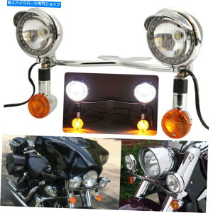 N[p[c ChromeI[goC^]pXX|bgtHOvCgo[̂߂̃z_ Chrome Motorcycle Driving Passing Turn Signals Spot Fog Lights Bar For Honda