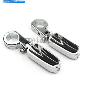 N[p[c ChromeI[goC1.5 "GWK[hnCEFCo[PEGStbgyOXg}Eg}EgNv Chrome Motorcycle 1.5" Engine Guard Highway Bar Pegs Foot Peg Rest Mounts Clamp