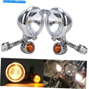 N[p[c X|bgCgX|bgCgo[^[VOivNʉ߂I[goC^] Motorcycle Driving Passing Spotlight Spot Light Bar & Turn Signal Lamp Chrome