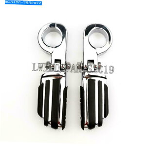 N[p[c yAN[1.5 "1 1/2"GWK[hI[goC Pair Chrome 1.5" Highway Foot Pegs Rest Mount For 1 1/2" Engine Guard Motorcycle