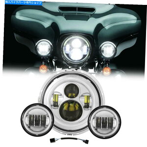 N[p[c hbgN[7 "wbhCgLEDvWFN^[+ 4.5 ''tHOCgʉ߃Cg DOT Chrome 7" Headlight Led Projector+4.5'' Fog Lights passing light