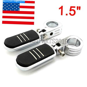 N[p[c NtbgyO}EgnCEFCPEGStbgybONv1.5 "1-1 / 2"GWK[h Chrome Foot Peg Mount Highway Pegs Footpegs Clamps For 1.5" 1-1/2" Engine Guard